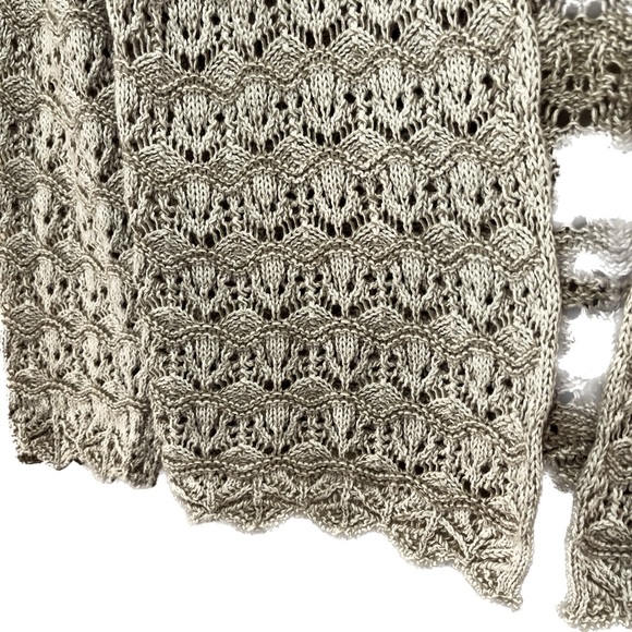 Jeanne Pierre Open Front Knit Cardigan Size Small Cream colored - Picture 4 of 9